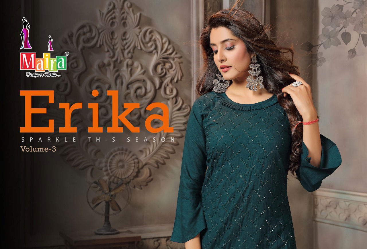 Maira Erika 3 Rayon Ethnic Wear Straight Cut Kurtis Collection